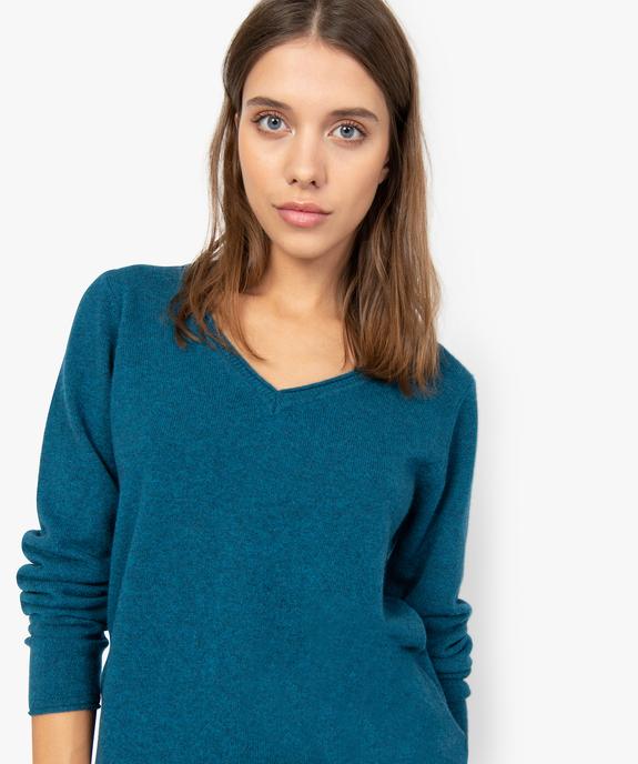 Pull femme en cachemire à col V vue2 - GEMO(FEMME PAP) - GEMO