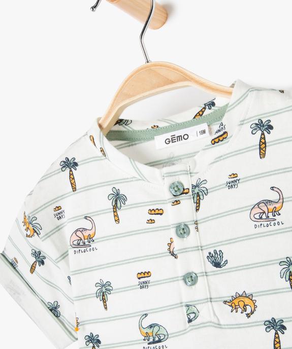 Ensemble bébé garçon 2 pièces : short en gaze et tee-shirt tunisien vue2 - GEMO(BEBE DEBT) - GEMO