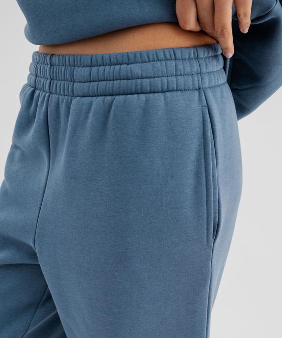 Pantalon de jogging en molleton uni à taille élastiquée femme vue2 - GEMO 4G FEMME - GEMO