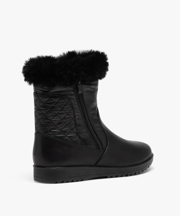 Boots femme confort à col fourré avec effet matelassé vue4 - GEMO (CONFORT) - GEMO