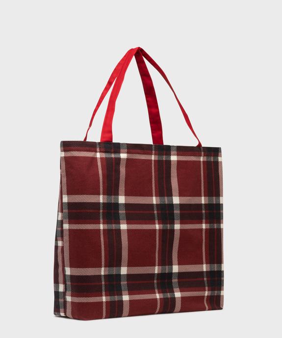 Tote bag en toile à motif tartan femme vue2 - GEMO (ACCESS) - GEMO