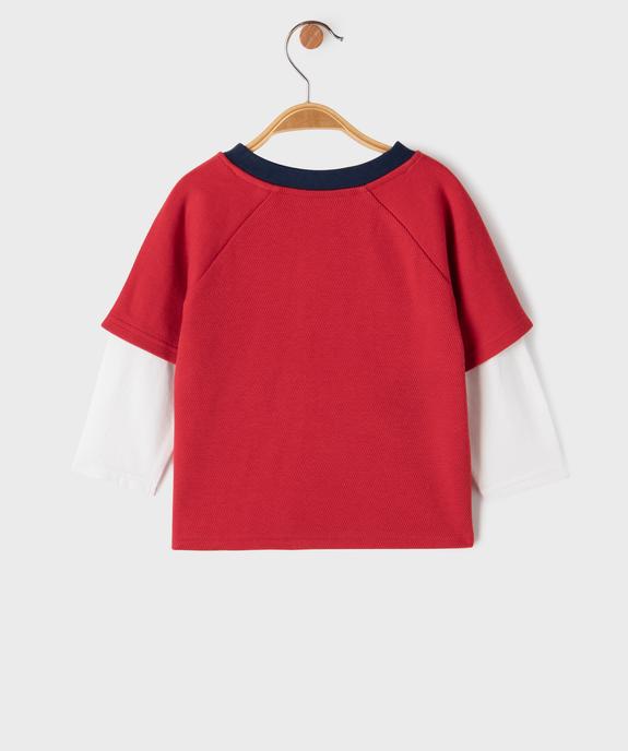 Maillot de sport manches longues effet 2-en-1 bébé garçon vue3 - GEMO 4G BEBE - GEMO