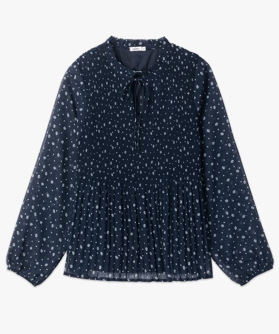 Blouse femme à manches longues avec buste plissé vue4 - GEMO(FEMME PAP) - GEMO