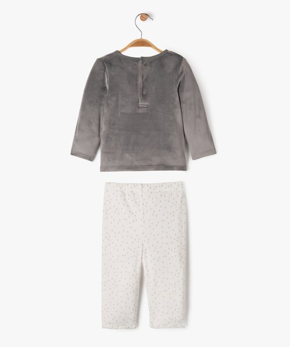 Pyjama en velours deux pièces avec motif ours bébé garçon vue4 - GEMO(BB COUCHE) - GEMO