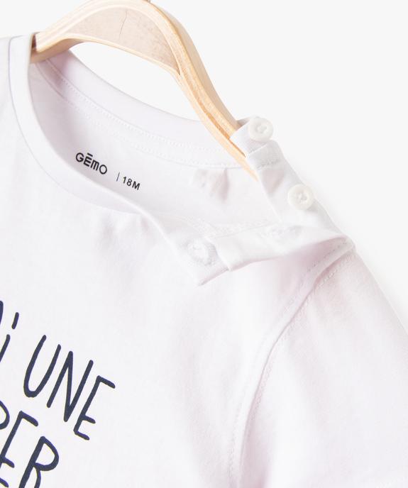 Tee-shirt à manches courtes avec message bébé garçon vue2 - GEMO(BEBE DEBT) - GEMO