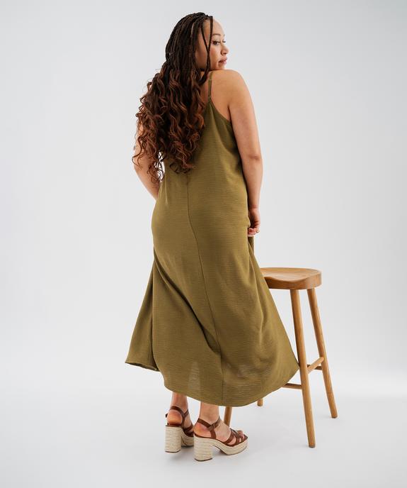 Robe longue à fines bretelles en maille froissée femme grande taille vue3 - GEMO 4G GT - GEMO