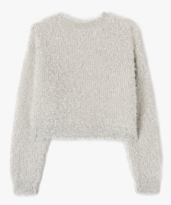 Pull pailleté court en maille duveteuse fille vue4 - GEMO (JUNIOR) - GEMO