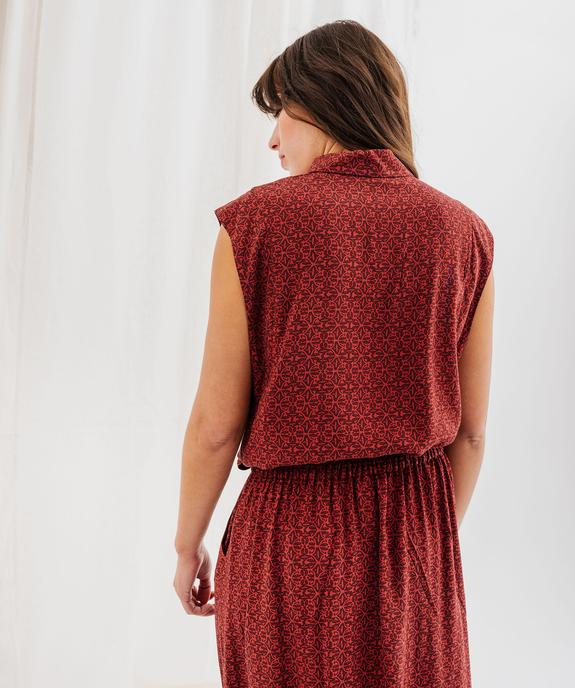 Blouse sans manches imprimée avec liens à nouer femme vue3 - GEMO 4G FEMME - GEMO