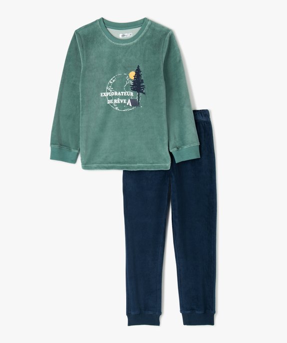 Pyjama garçon en velours à motif vue1 - GEMO (ENFANT) - GEMO