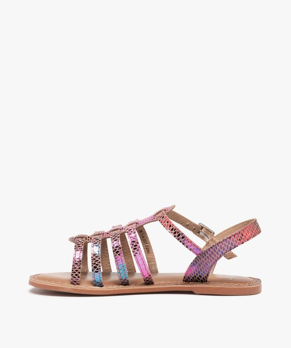 Sandales fille style spartiates multicolores cuir brillant vue3 - GEMO (ENFANT) - GEMO