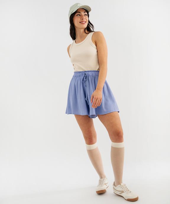 Short ample et fluide en viscose plissée femme vue4 - GEMO 4G FEMME - GEMO