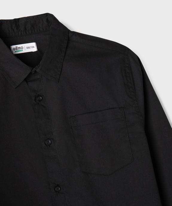 Chemise manches longues en coton uni garçon vue2 - GEMO 4G GARCON - GEMO