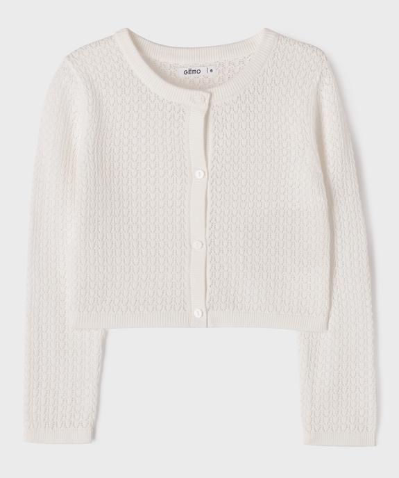 Gilet en maille ajourée fantaisie fille vue1 - GEMO (ENFANT) - GEMO