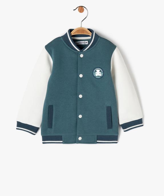Sweat bicolore fermeture pression bébé garçon - LuluCastagnette vue2 - LULUCASTAGNETTE - GEMO