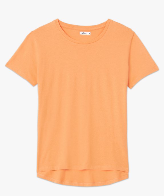 Tee-shirt femme à manches courtes avec dos plus long vue4 - GEMO(FEMME PAP) - GEMO