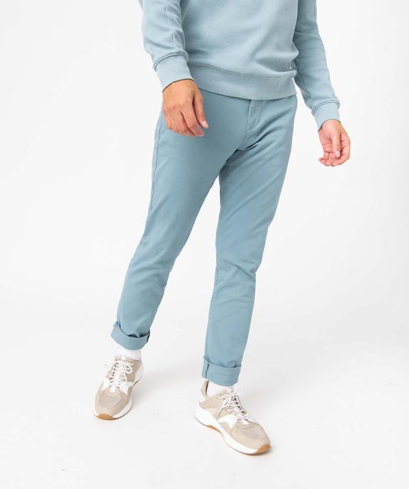 Pantalon chino en coton stretch coupe Slim homme vue2 - GEMO 4G HOMME - GEMO