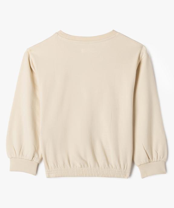 Sweat avec inscription brodée et motifs fleuris fille vue3 - GEMO 4G FILLE - GEMO
