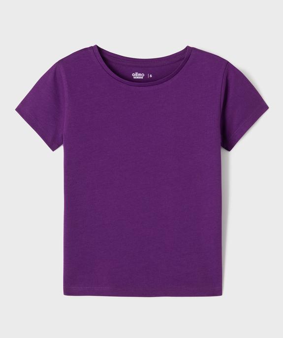 Tee-shirt à manches courtes uni fille vue4 - GEMO 4G FILLE - GEMO