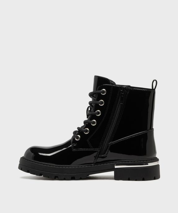 Boots crantées vernies avec zip et élastique fille vue3 - LOVELY WINGS - GEMO