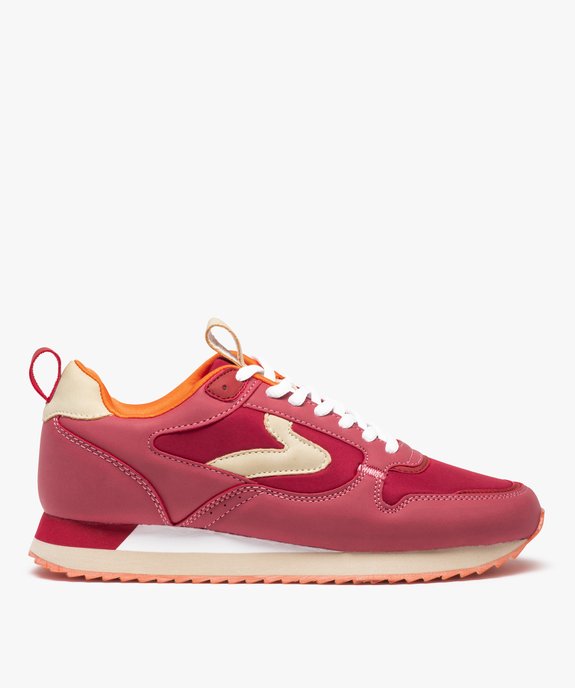 Baskets femme retro-running colorées à lacets vue1 - GEMO (SPORTSWR) - GEMO
