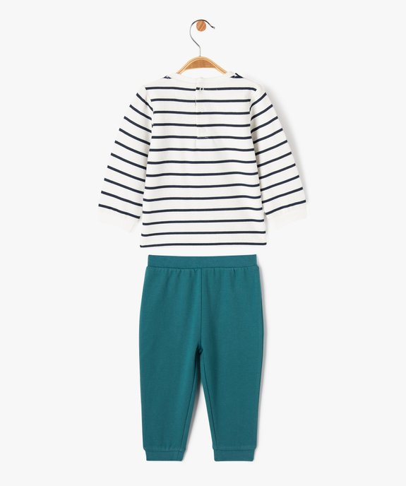 Pyjama 2 pièces dépareillées en molleton bébé vue4 - GEMO(BB COUCHE) - GEMO