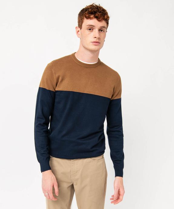 Pull en maille fine à col rond homme vue2 - GEMO 4G HOMME - GEMO