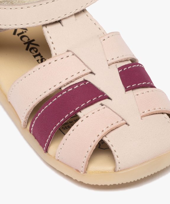 Chaussures premiers pas ouvertes en cuir bébé fille - Kickers vue6 - KICKERS - GEMO