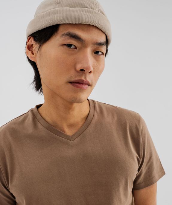 Tee-shirt à manches courtes et col V homme vue3 - GEMO 4G HOMME - GEMO