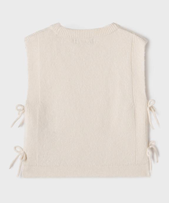 Pull sans manches en maille douillette extensible fille - LuluCastagnette vue3 - LULUCASTAGNETTE - GEMO