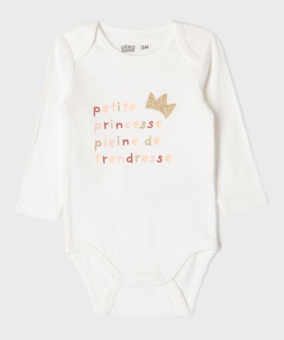 Bodies manches longues bébé fille (lot de 3) vue7 - GEMO 4G BEBE - GEMO