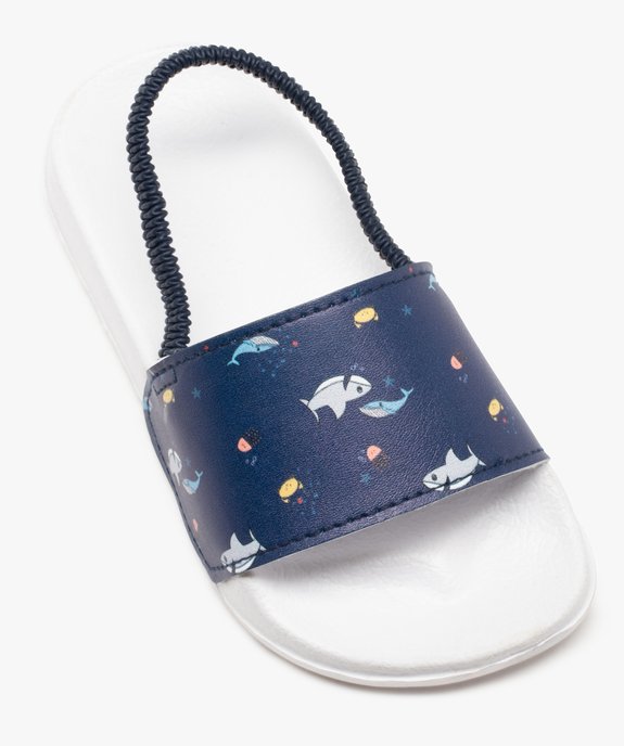 Mules de piscine garçon imprimées requins à bride élastique vue5 - GEMO (ENFANT) - GEMO