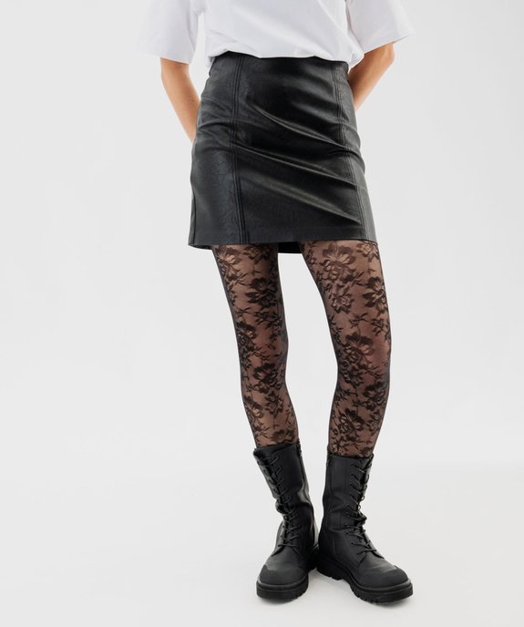 Jupe courte droite en cuir imitation femme vue1 - GEMO(FEMME PAP) - GEMO