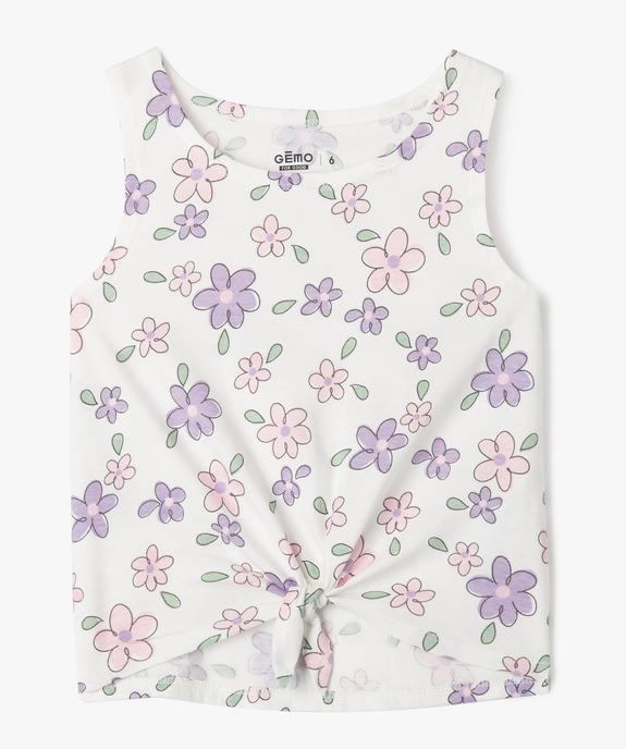 Débardeur en jersey de coton imprimé avec nœud devant fille vue1 - GEMO 4G FILLE - GEMO