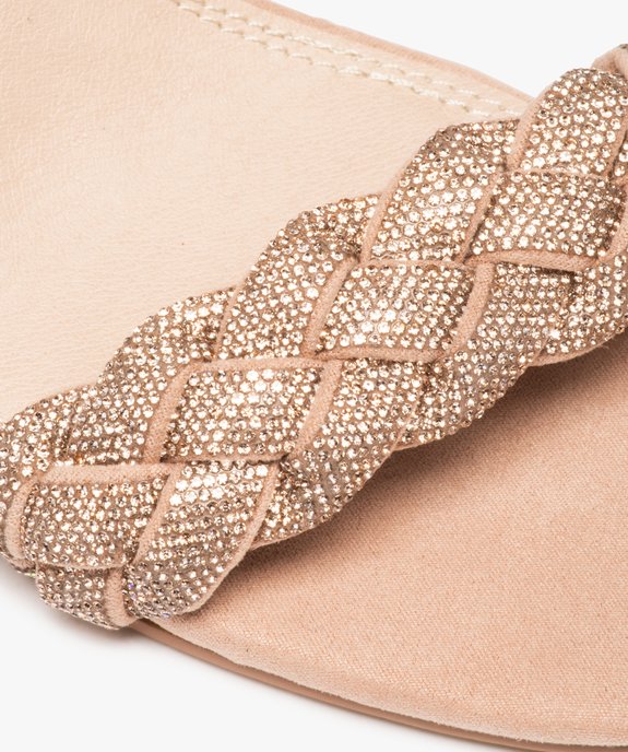 Sandales femme à talon avec large bride tressée à strass vue6 - GEMO(URBAIN) - GEMO