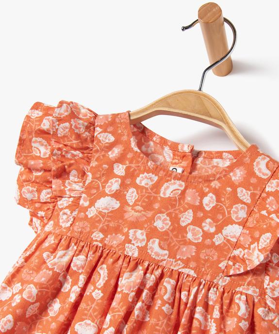 Blouse bébé fille à manches courtes volantées et imprimé fleuri pailleté vue2 - GEMO(BEBE DEBT) - GEMO