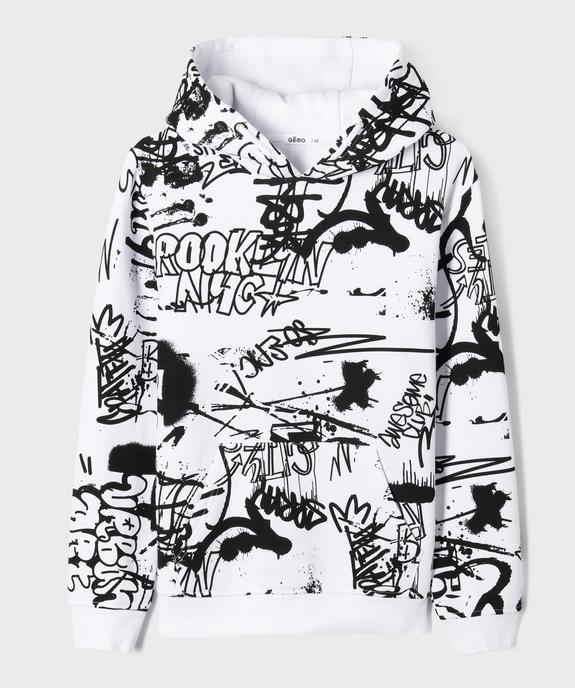 Sweat à capuche avec intérieur molletonné garçon vue1 - GEMO (JUNIOR) - GEMO