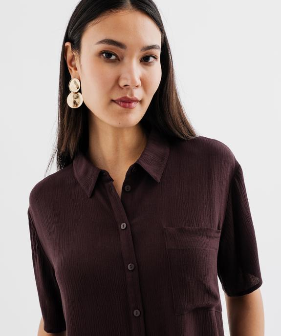 Chemise manches courtes coupe loose en viscose froissée et imprimée femme vue2 - GEMO 4G FEMME - GEMO