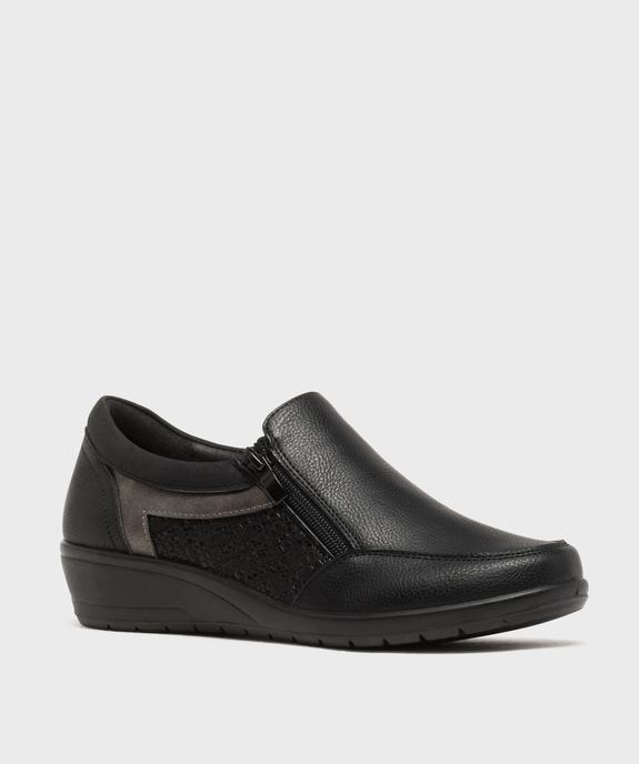 Derbies zippées à talon compensé femme - g'flex vue2 - G'FLEX - GEMO