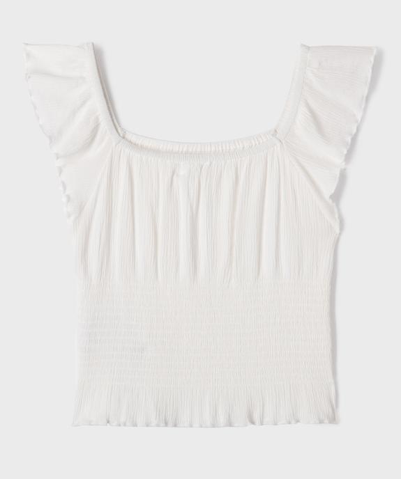 Blouse manches courtes en viscose à col Bardot fille vue4 - GEMO 4G FILLE - GEMO