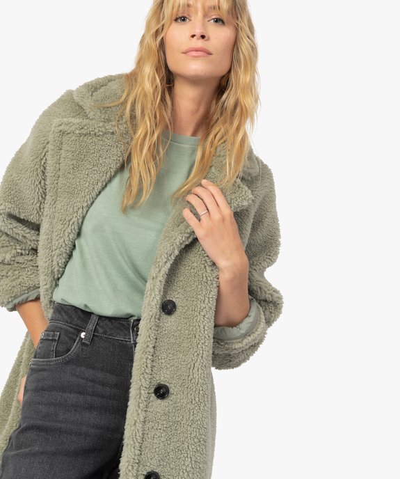 Manteau femme en sherpa fermeture boutons vue5 - GEMO(FEMME PAP) - GEMO