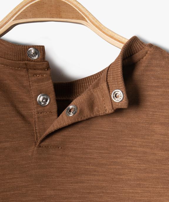 Tee-shirt bébé garçon à manches longues façon sweat vue2 - GEMO(BEBE DEBT) - GEMO