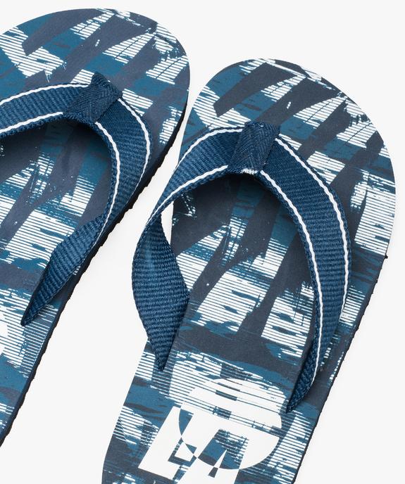 Tongs homme larges brides en toile et semelle imprimée  - GEMO (PLAGE) Tongs homme larges brides en toile et semelle imprimée  vue3 - GEMO (PLAGE) - GEMO