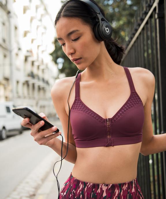 Brassière de sport avec ouverture zippée sur l’avant vue6 - GEMO(HOMWR FEM) - GEMO