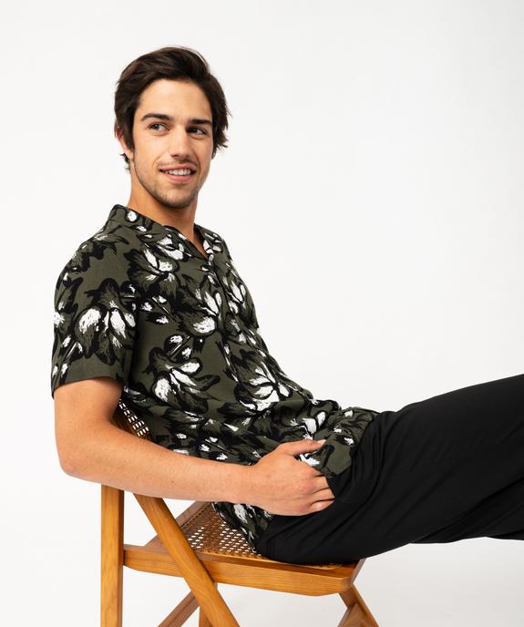 Chemise manches courtes col cubain en viscose imprimée homme vue1 - GEMO (HOMME) - GEMO