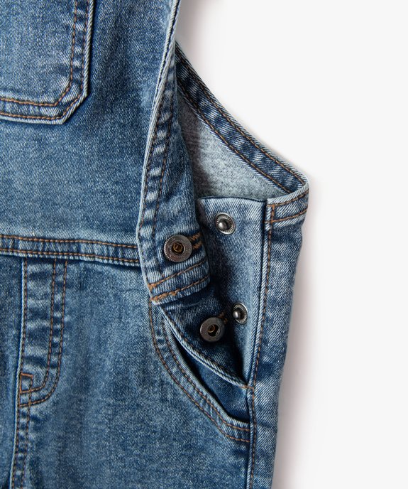 Salopette en jean extensible délavé bébé garçon vue3 - GEMO 4G BEBE - GEMO