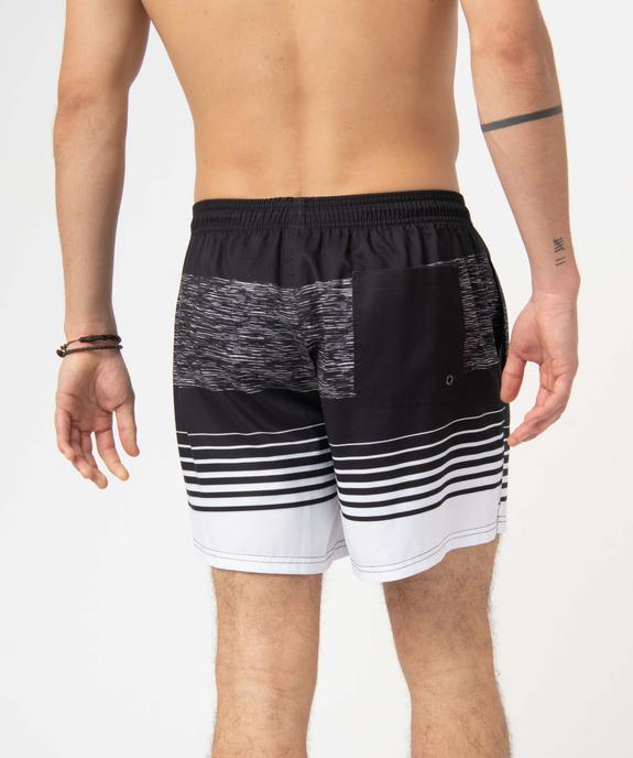 Short de bain homme à rayures vue3 - GEMO (PLAGE) - GEMO