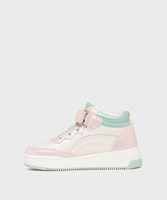 Baskets montantes pailletées et irisées fille vue3 - LOVELY WINGS - GEMO