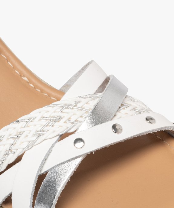 Sandales à brides en cuir sur semelle compensée femme - Tanéo vue6 - TANEO - GEMO