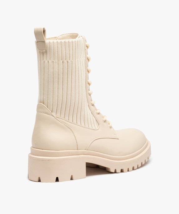 Bottines femme à semelle crantée et col chaussette vue4 - GEMO (CASUAL) - GEMO
