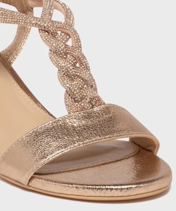 Sandales à talon large et bride bijou en strass femme vue6 - VALENTINA BALDA - GEMO